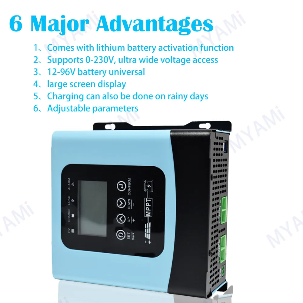 MYAMi 12V 24V 36V 48V 60V 72V 84V 96V 30A Off-grid RS485 Mppt Solar Charge Controller For Solar System