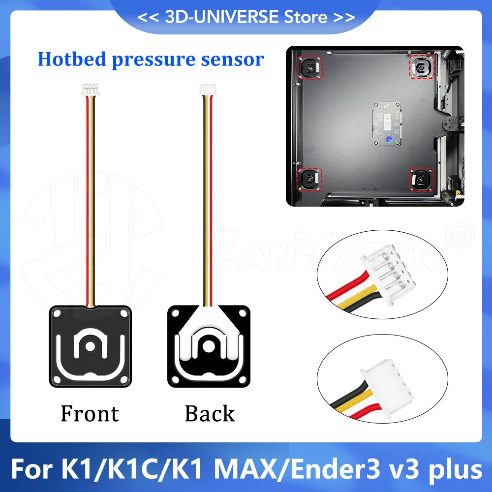 For K1/K1C/K1 MAX/Ender 3 V3 Plus micro hotbed Pressure Sensors Strain Gauge 34x34mm 3D printer accessories