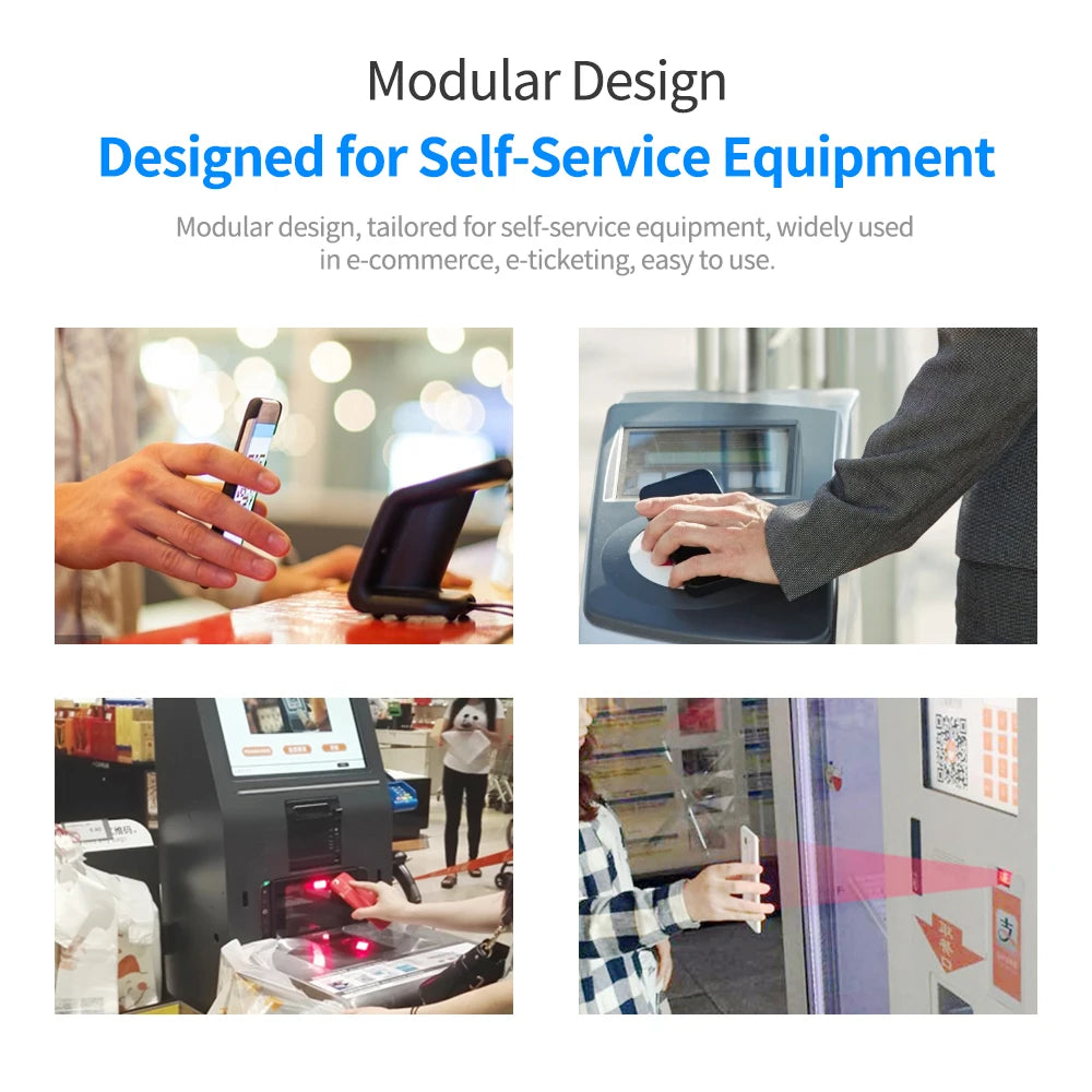 Embedded Barcode Scanner Self-Induction 1D/2D/QR Bar Code Reader Module USB Scanner for Gate Machine Tickets Checking Mobile Pay