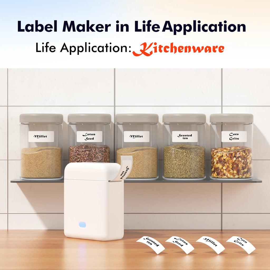 Self-adhesive Label Maker Address Label Printer Bluetooth Thermal Printer for Business Office School Home Barcode Logo Clothing