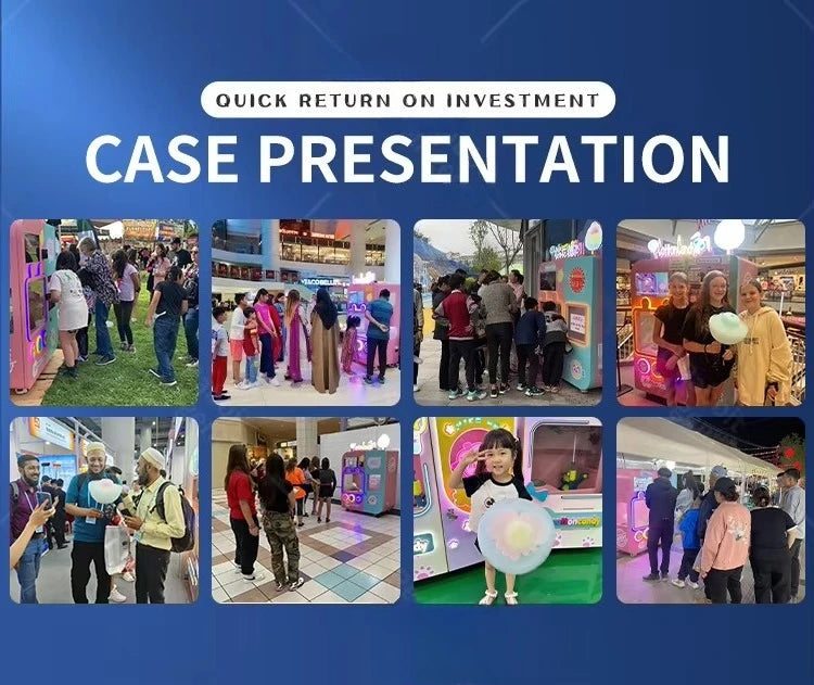 Cotton Candy Machine Robot Factory Customized Commercial Fully Automatic Vending Machine for Shopping Mall Multi-Flavor