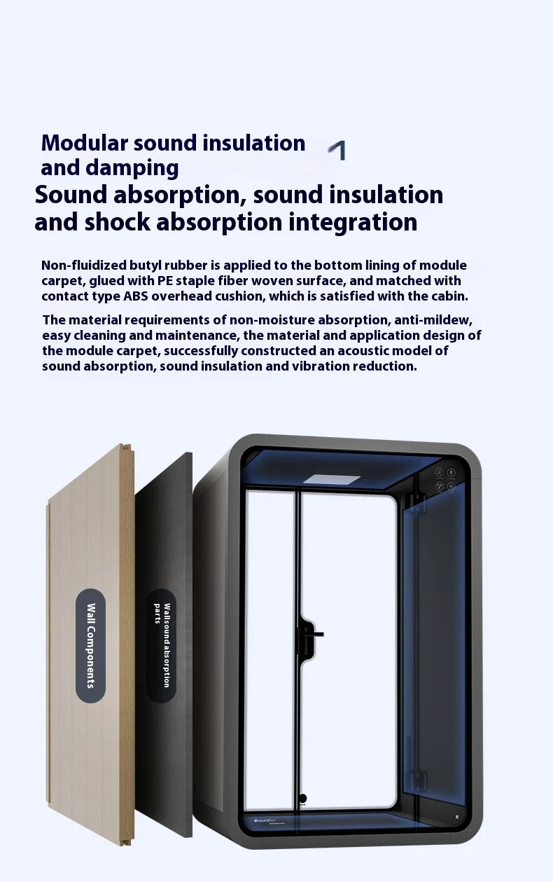 Customized Portable Office Pods Indoor Sound Proof Soundproof Booth Furniture Noise Insulation Phone Booth For Open Office Space