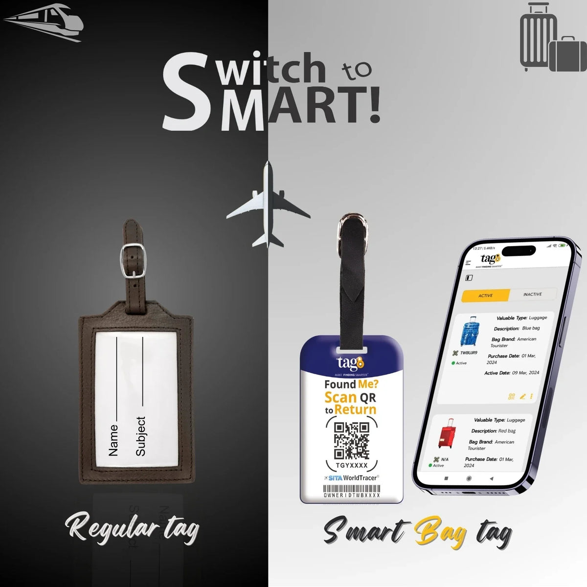 Smart Bag Security Tag -  New Zealand Flag [Pack 2]